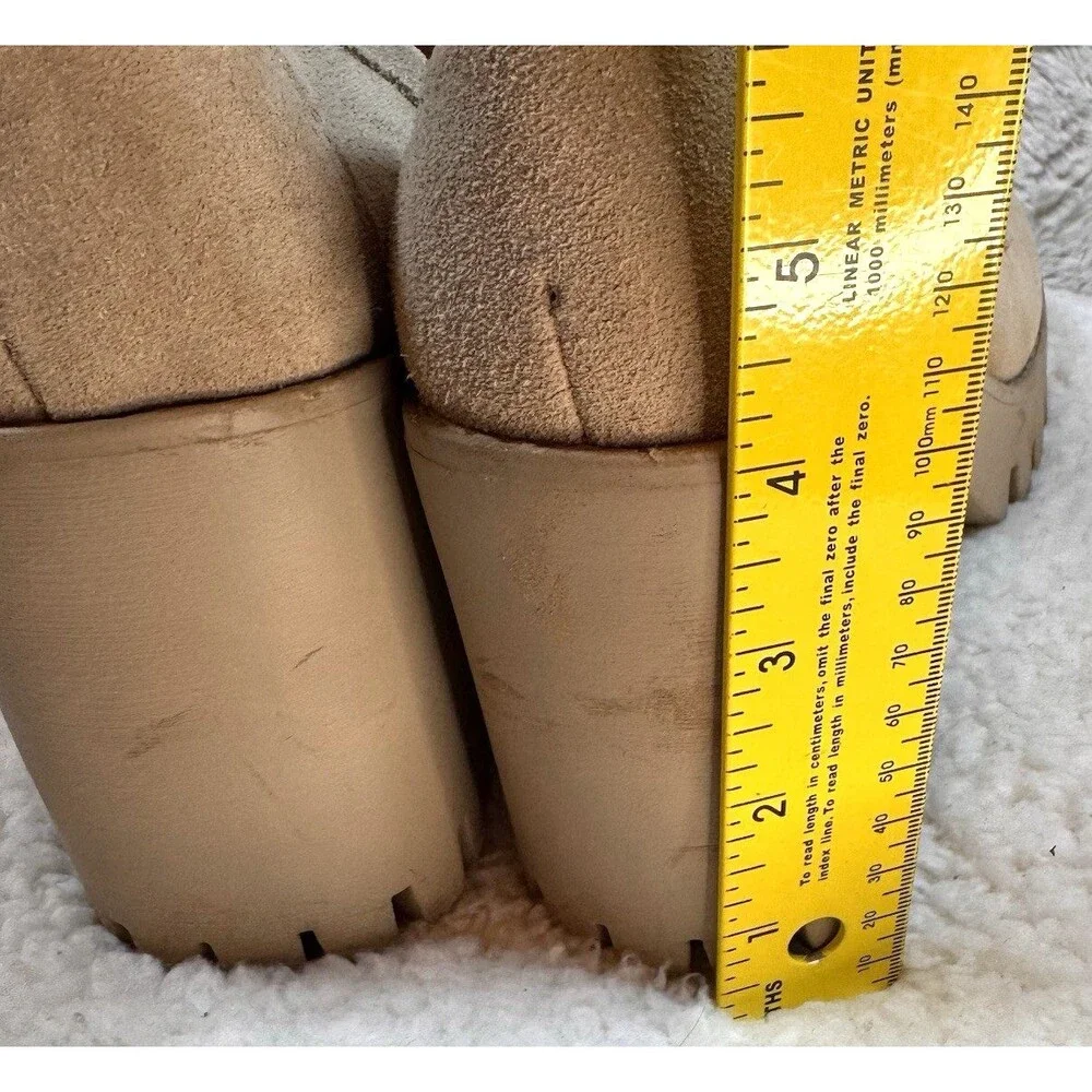 Steve Madden Binary Size 10 Tan Suede Platform Penny Loafers Y2K‎ Chunky
